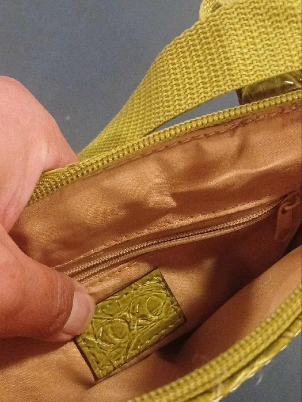 XOXO Olive Croc-Embossed Crossbody Bag